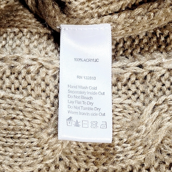 Motto Chunky Golden Brown Cable Knit Cowl Neck Sweater Women's (2X) - Picture 8 of 11